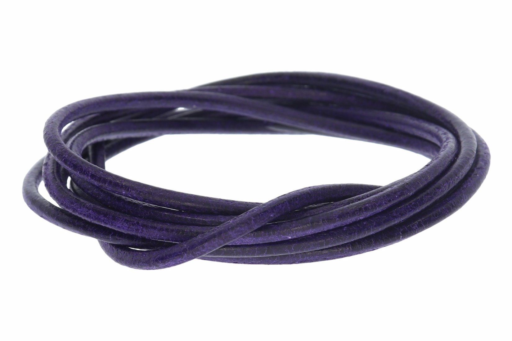 Lederband violett -  Lederbänder Lederriemen Lederschnur 2 mm Ø - 100cm L216