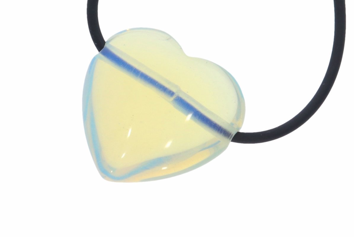 Opal Glas  Herz Schmuck Anhänger gebohrt 30x30mm HS360