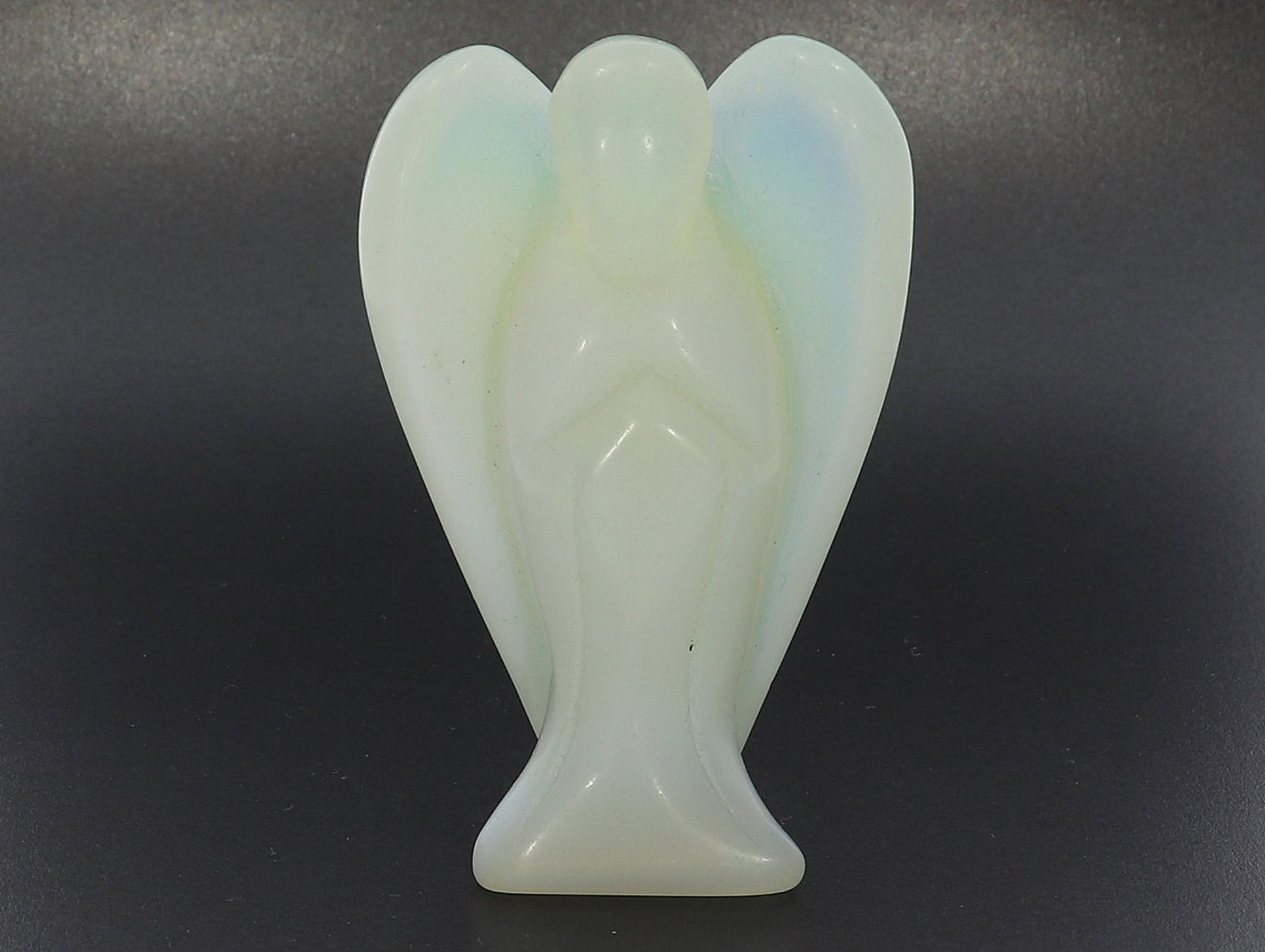 Unikat Schutzengel Engel Gravur Statue Opal glas opalith 75mm - 39226