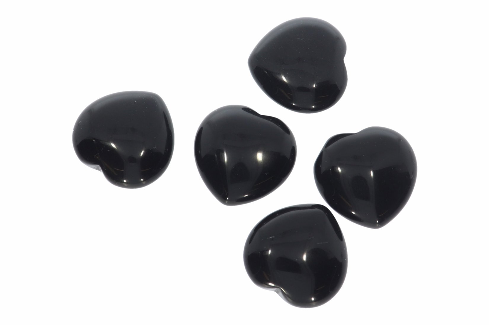 Herz aus Obsidian schwarz 30x30mm Handschmeichler Taschenstein HS1302
