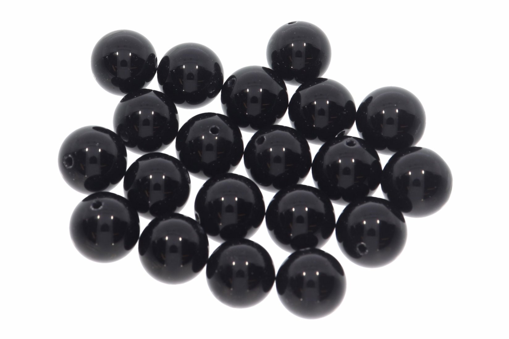 Obsidian schwarz Kugel Schmuck Edelstein Anhänger 12mm gebohrt - 12G130