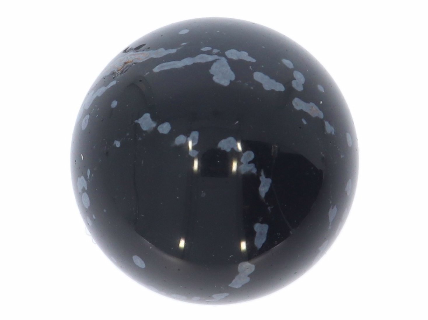 UNIKAT Schneeflocken Obsidian Wellness Dekoration Kugel 30mm 35276