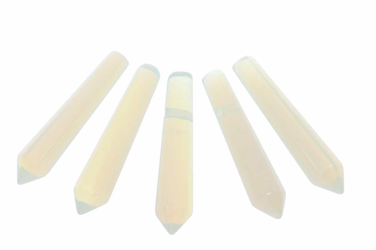 Opal glas Spitze Spitzen Anhänger 50-55mm gebohrt inkl. Lederband - ZB100