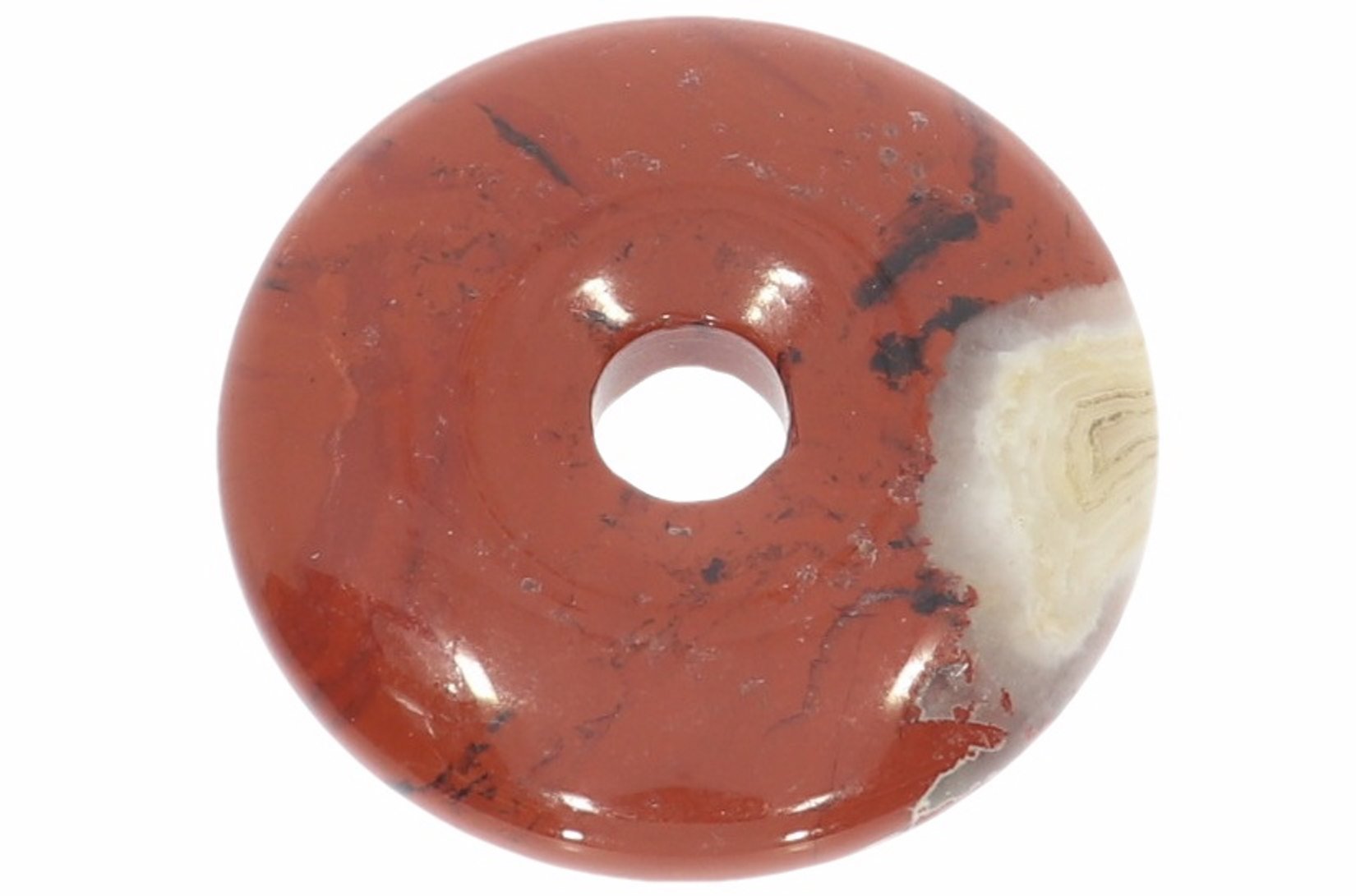UNIKAT - Jaspis rot Schmuck Edelstein Donut Anhänger 40mm 41339