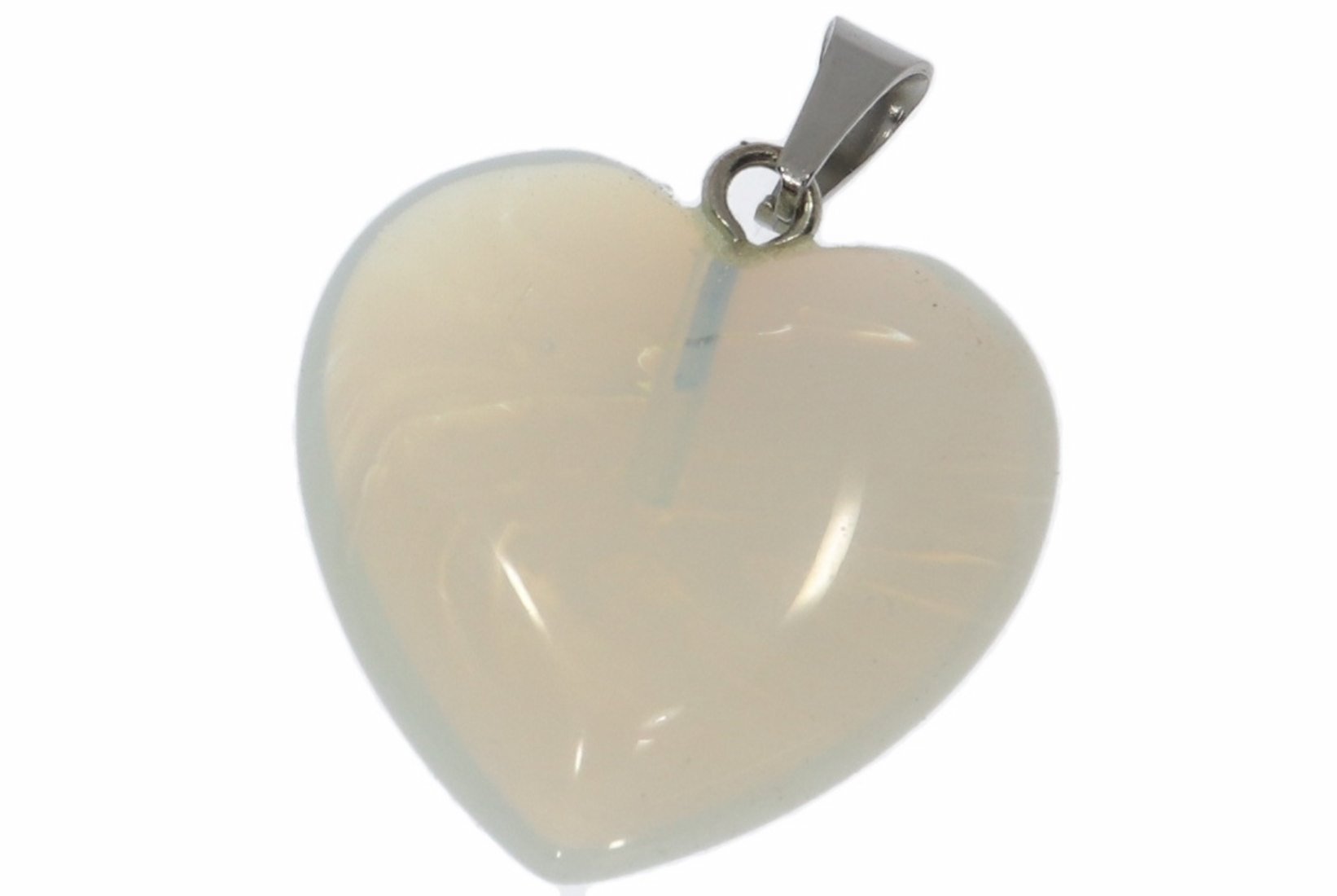 Opal Glas Herz Anhänger mit Silberöse 20x20mm HS823