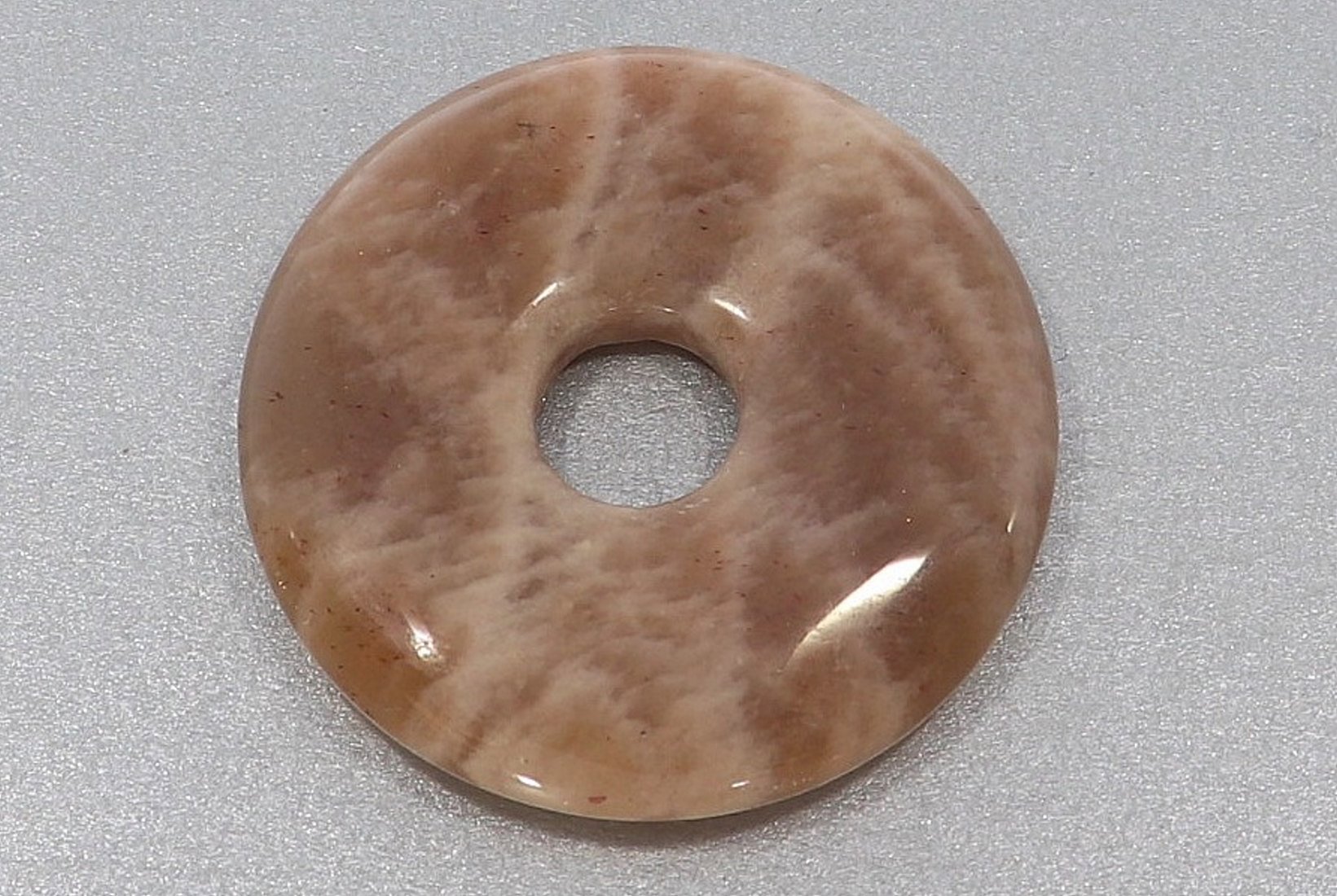 UNIKAT Mondstein Donut Schmuck Mineralien Anhänger 35mm - 40652