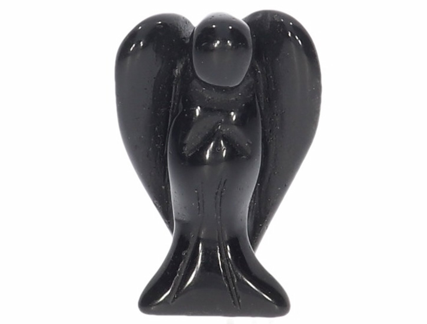 Unikat Schutzengel Engel Gravur Statue Obsidian schwarz 40mm 41055