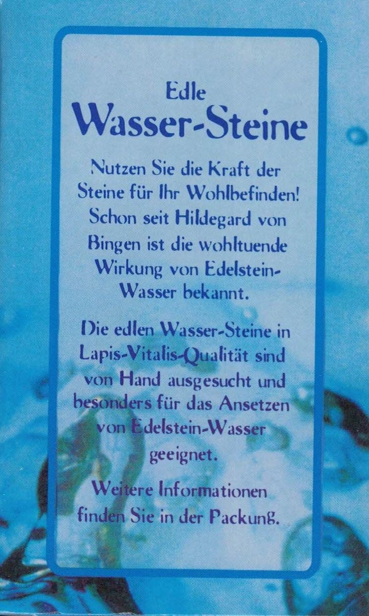Lapis Vitalis® Edelstein Wasser Edelsteinwasser -  Bergkristall = Klarheit