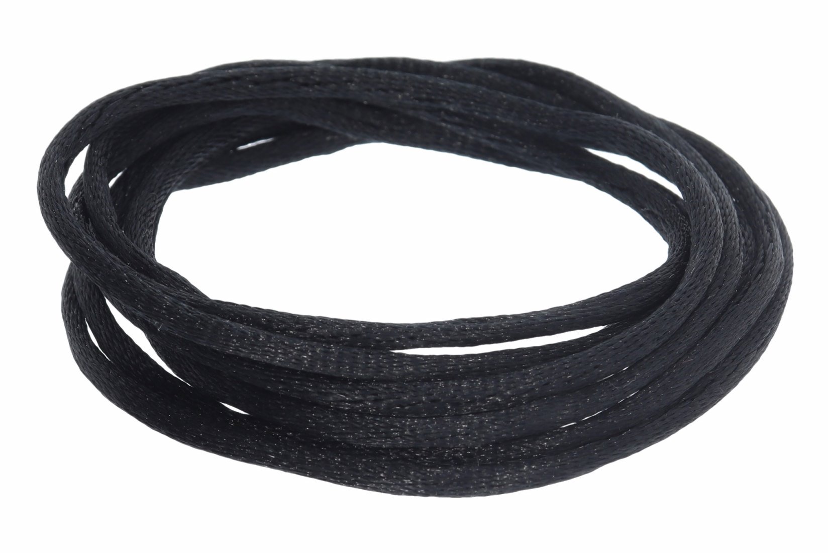 Schwarz - Seidenband Seidenbänder Schmuckband Seide 2.5mm - 100cm