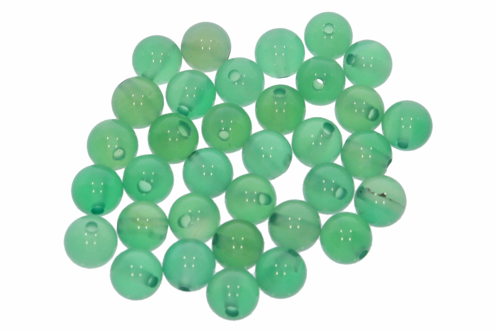 Achat grün einfarbig   6S134 - 6mm Edelstein Kugel 10 Stück
