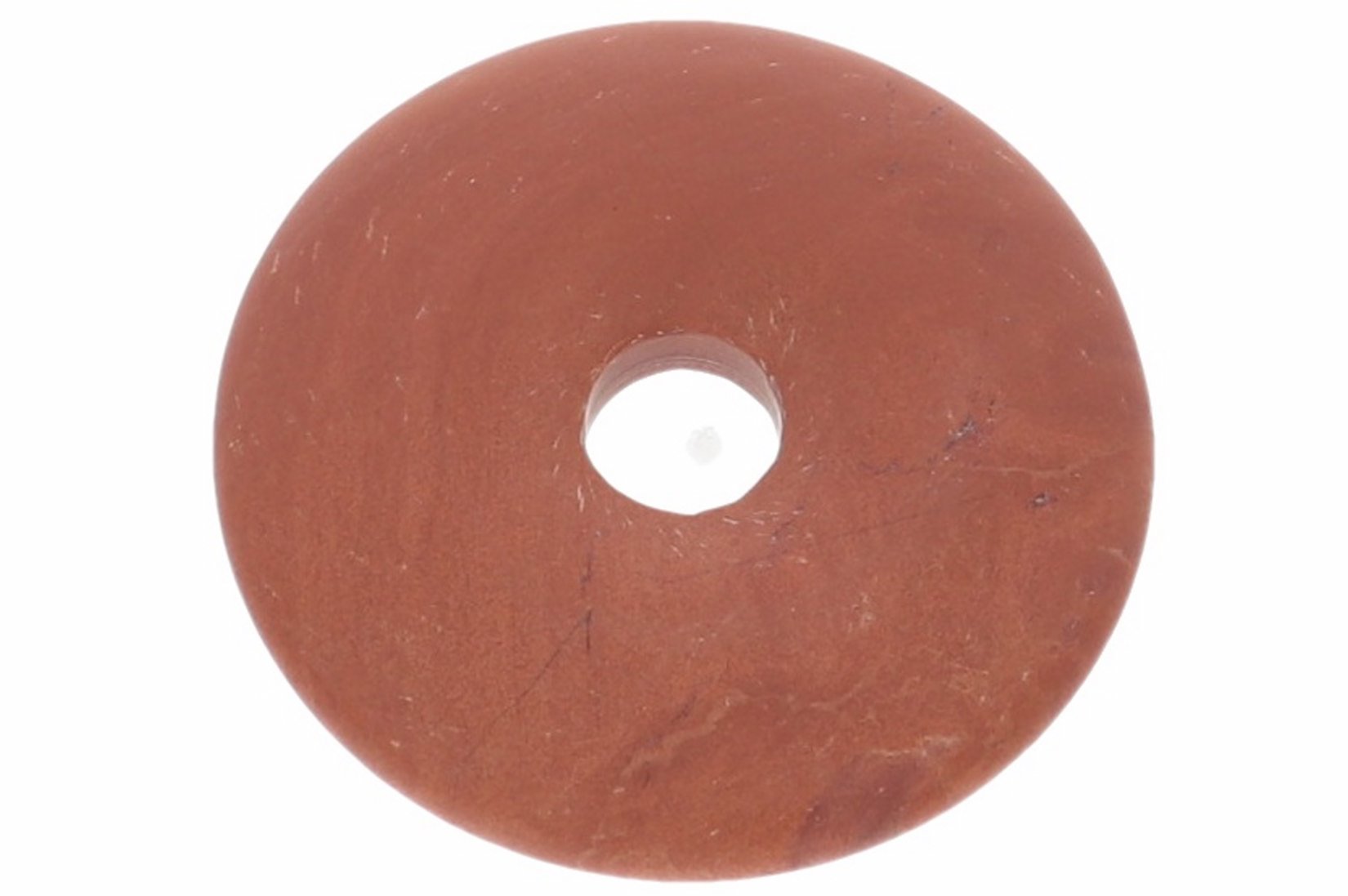 UNIKAT - Jaspis rot frozen Schmuck Edelstein Donut Anhänger 40mm 41354