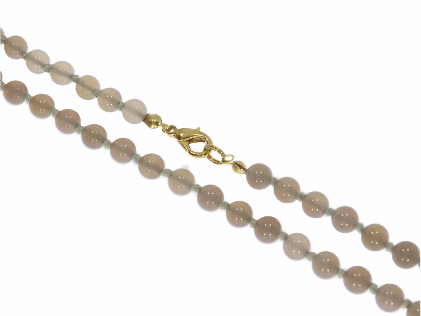 Achat natur Kugel Edelstein Schmuck Halskette gold farben 6mm/ 45cm KK229