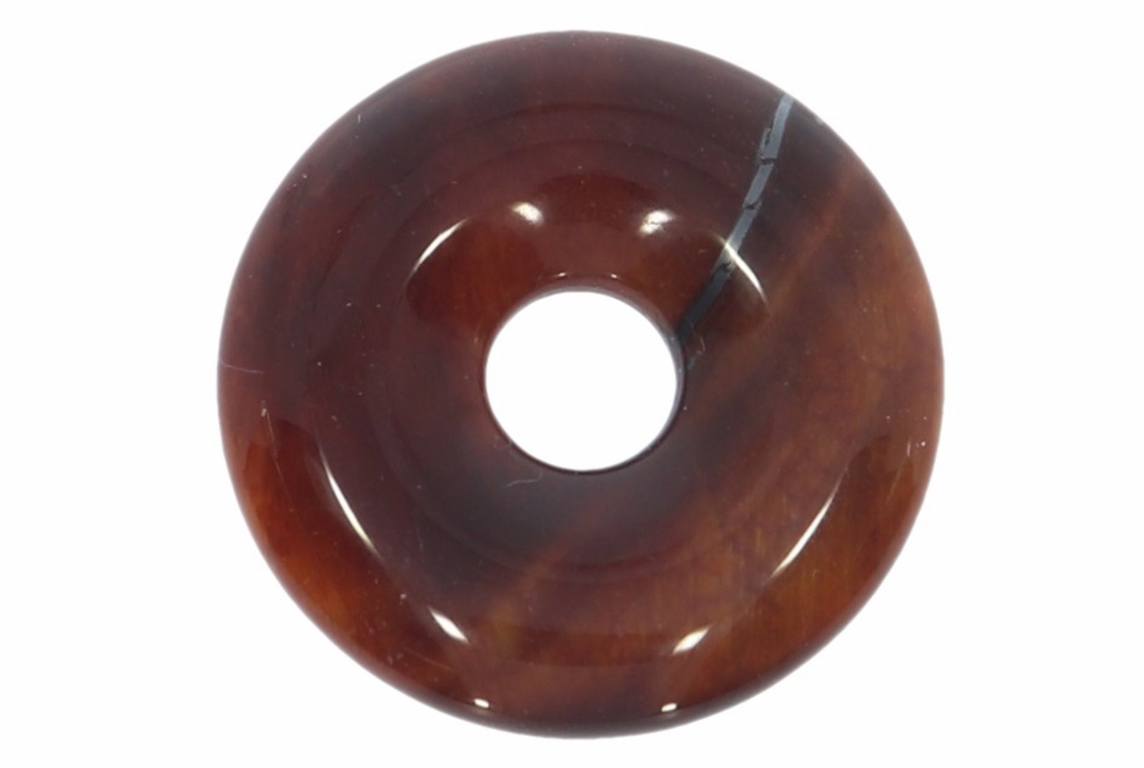 Tigerauge rot Donut Schmuck Anhänger 20mm für's Lederband HS1597