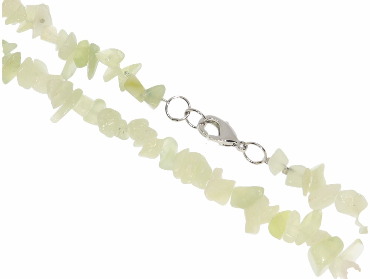 China Jade Splitter Schmuck Halskette Halsband Karabiner Silber 45cm SP1079