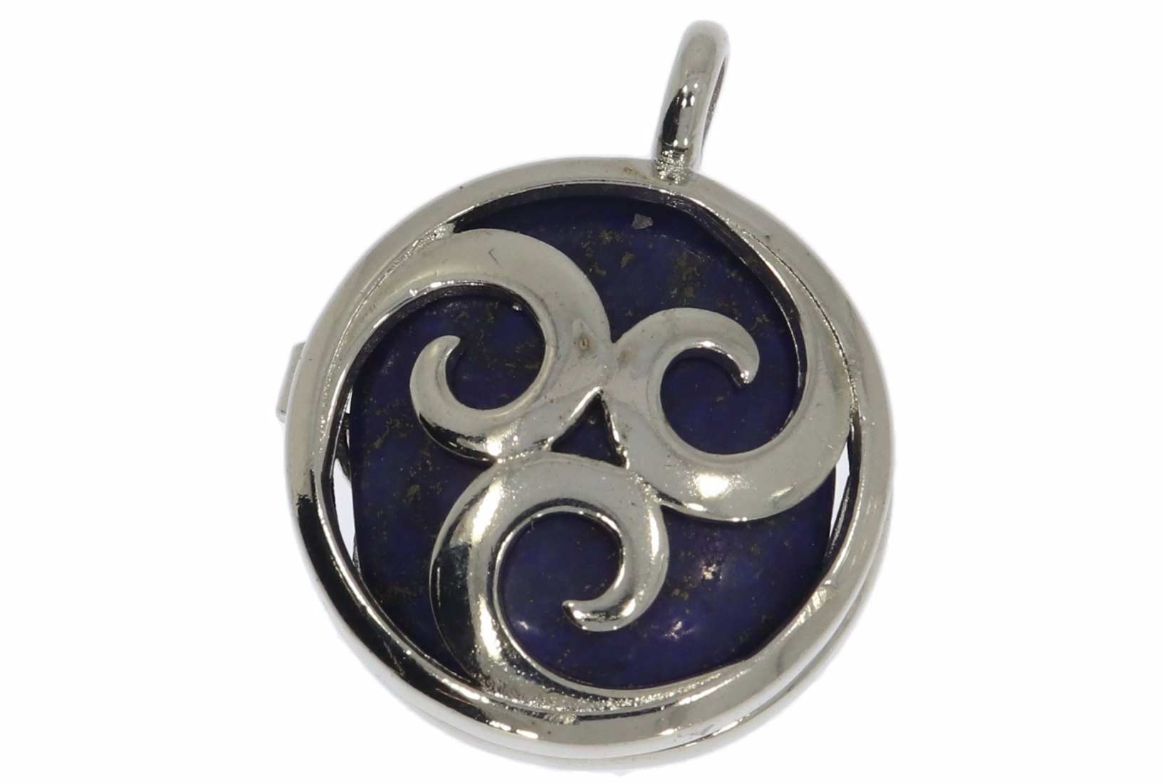 Lapis Lazuli Symbol Spirale Anhänger aufklappbar & Öse - HS933