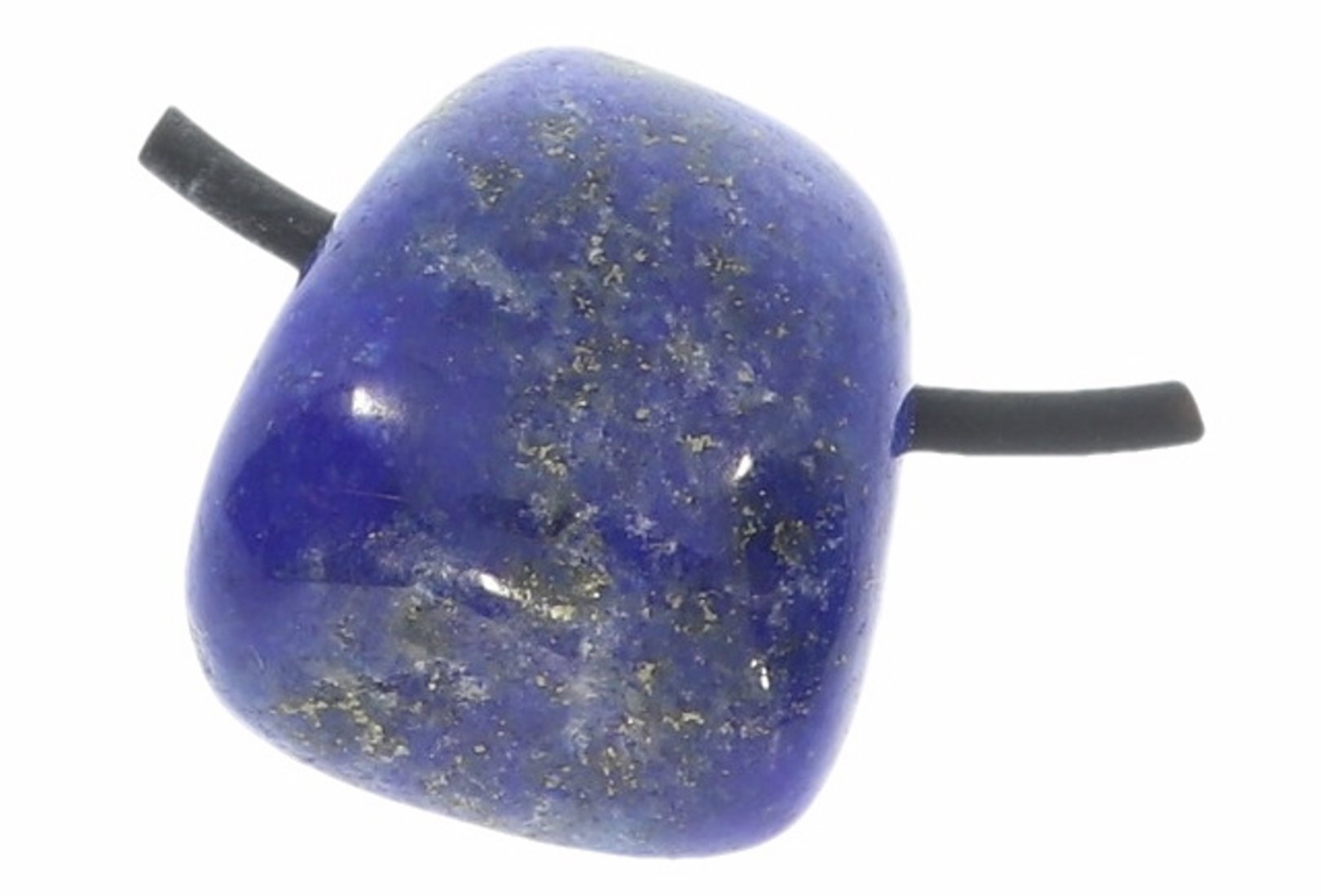 Unikat - Lapis Lazuli Schmuck Anhänger gebohrt 40x30mm inkl. Lederband 39586