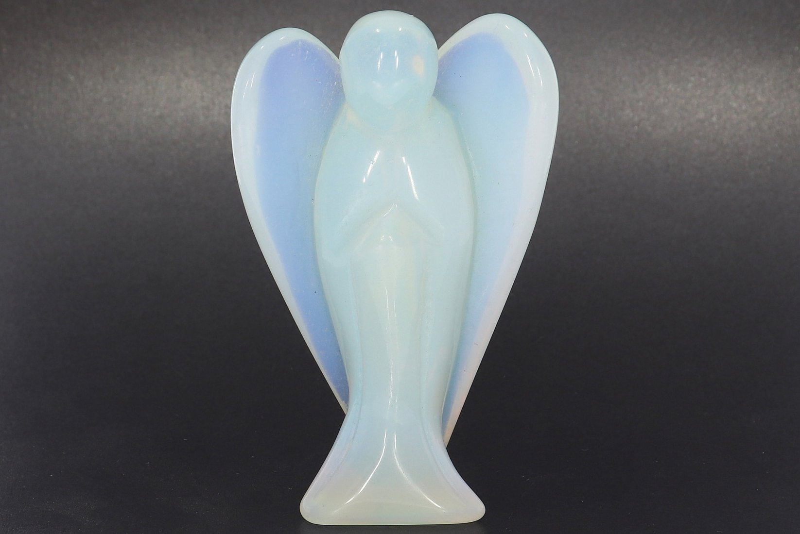 Unikat Schutzengel Engel Gravur Statue Opal glas opalith 75mm - 39681