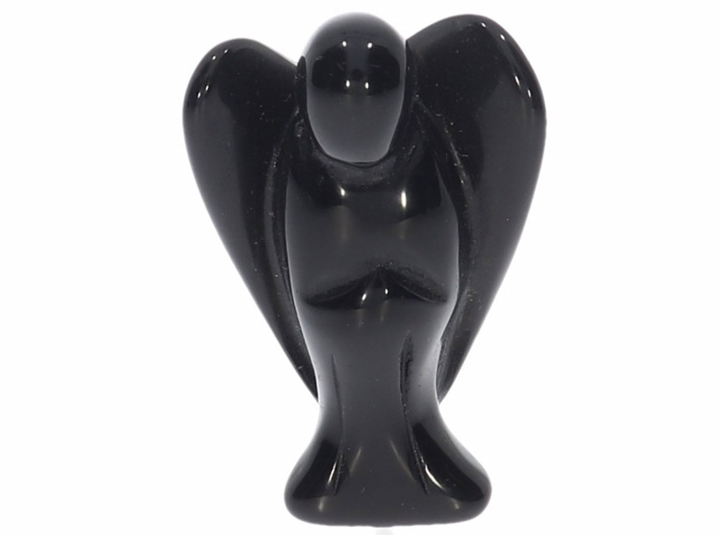 Unikat Schutzengel Engel Gravur Statue Obsidian schwarz 50mm 40974