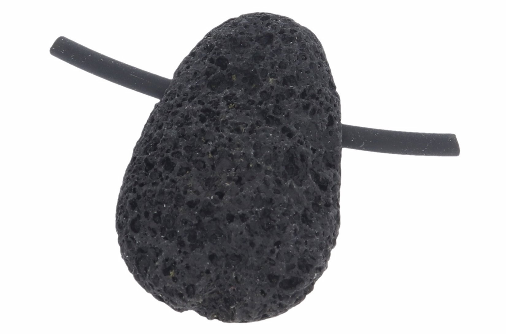 UNIKAT - Lava schwarz Schmuck Anhänger Halskette inkl. Lederband 35065
