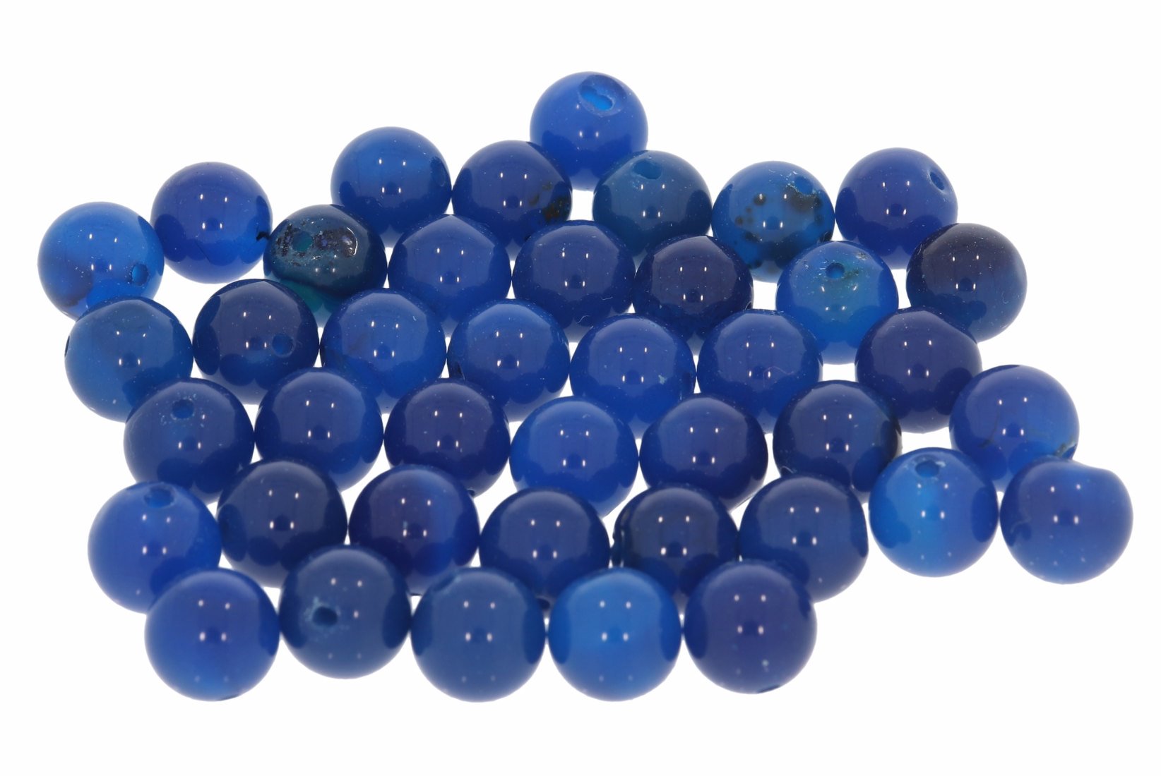Achat blau einfarbig 8S206 - 8mm Edelstein Kugel 10 Stück