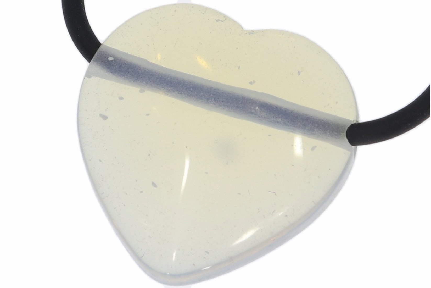 Opal Glas Herz Anhänger gebohrt 25x25mm HS812