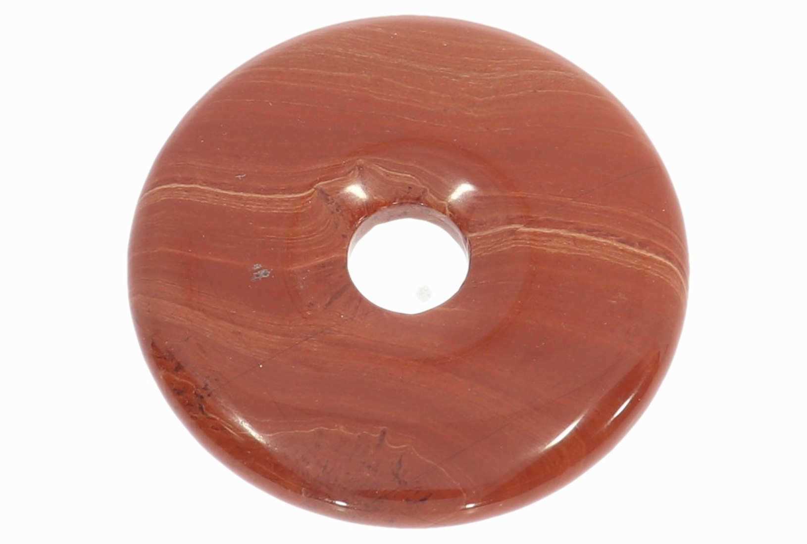 UNIKAT - Jaspis rot Schmuck Edelstein Donut Anhänger 50mm 41481