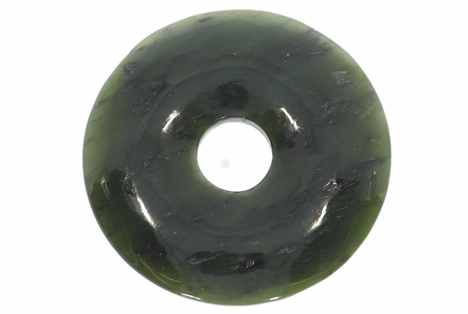 UNIKAT - Nephrit Jade Schmuck Donut Anhänger  40mm - 40745