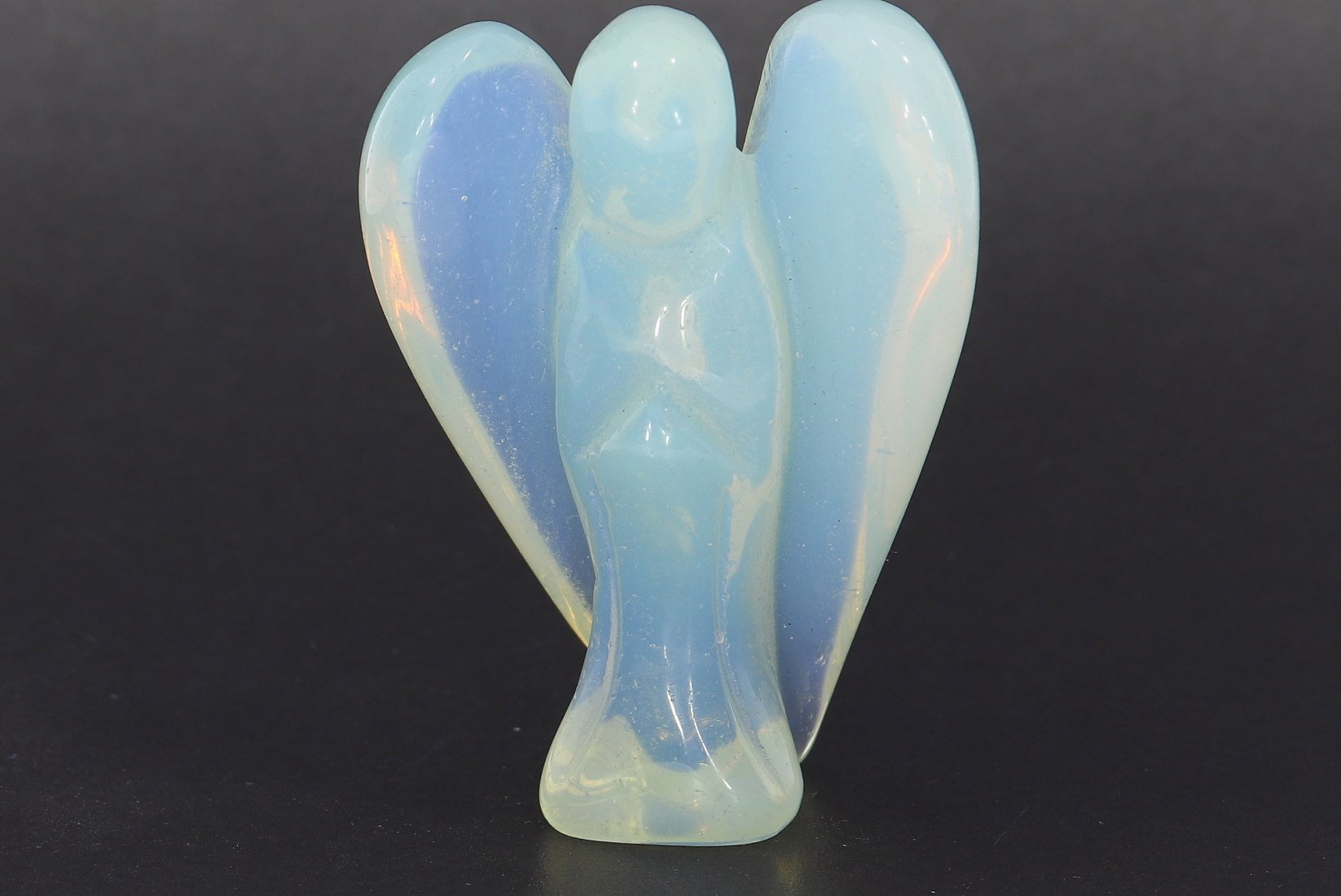Unikat Schutzengel Engel Gravur Statue Opal Glas opalith 50mm - 39717
