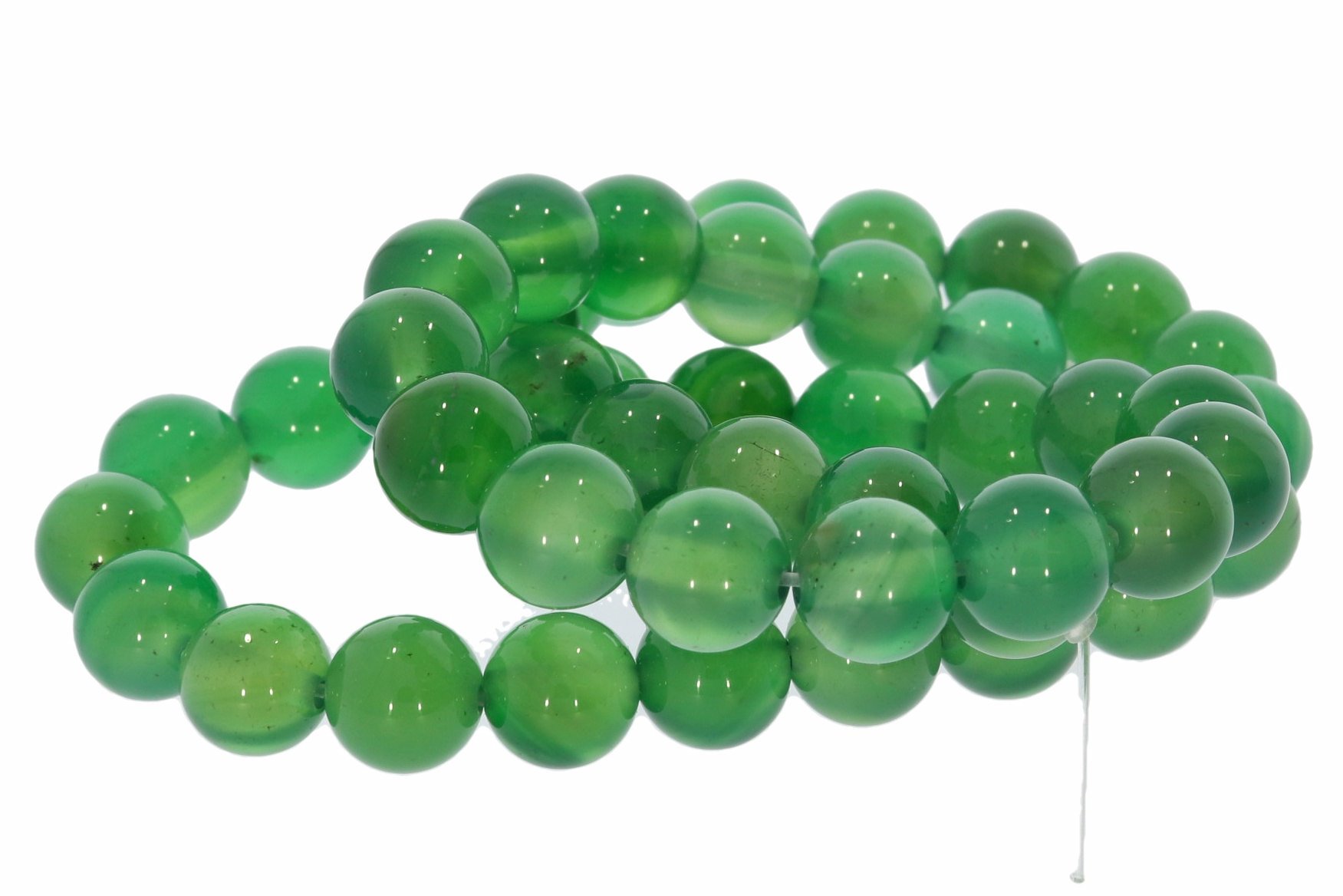 8S123 - Achat grün einfarbig 8mm Strang Mineralien Edelstein
