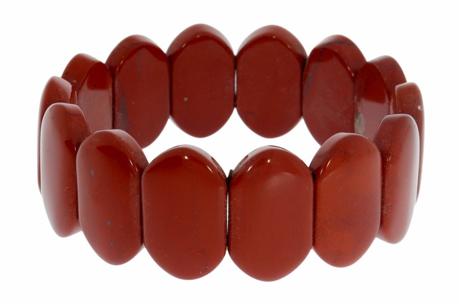 Carbochon Stretch Armband aus Rotem JASPIS SAB369