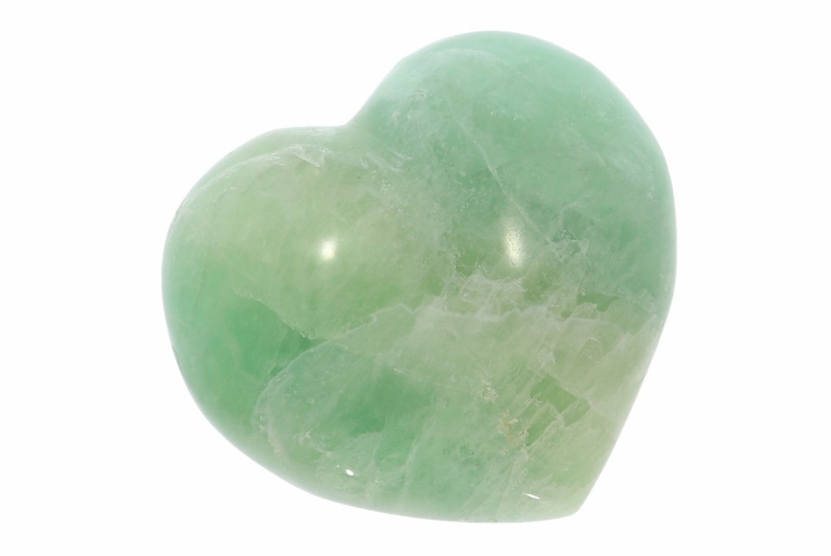 Unikat - großes  Herz grüner Fluorit Ø 67x62 mm Handschmeichler Taschenstein 41744