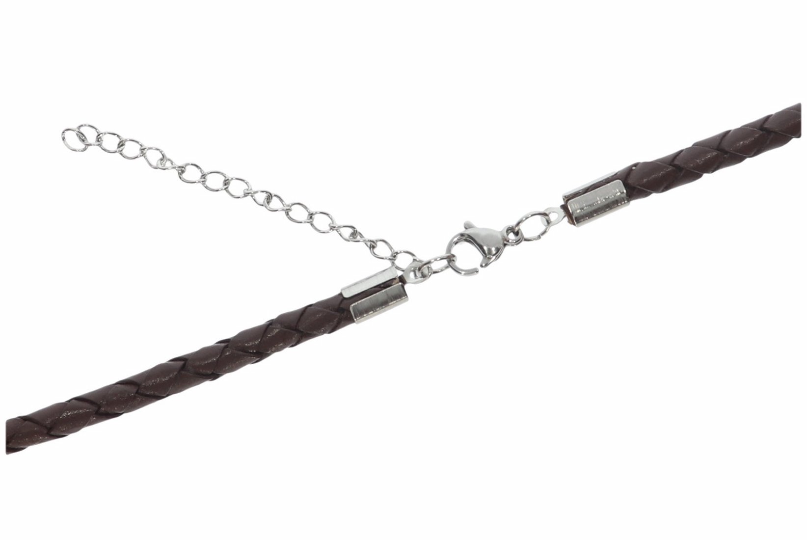 Bola Lederband braun 4mm Halskette & Silber Karabiner Größe 38-100cm - LA02