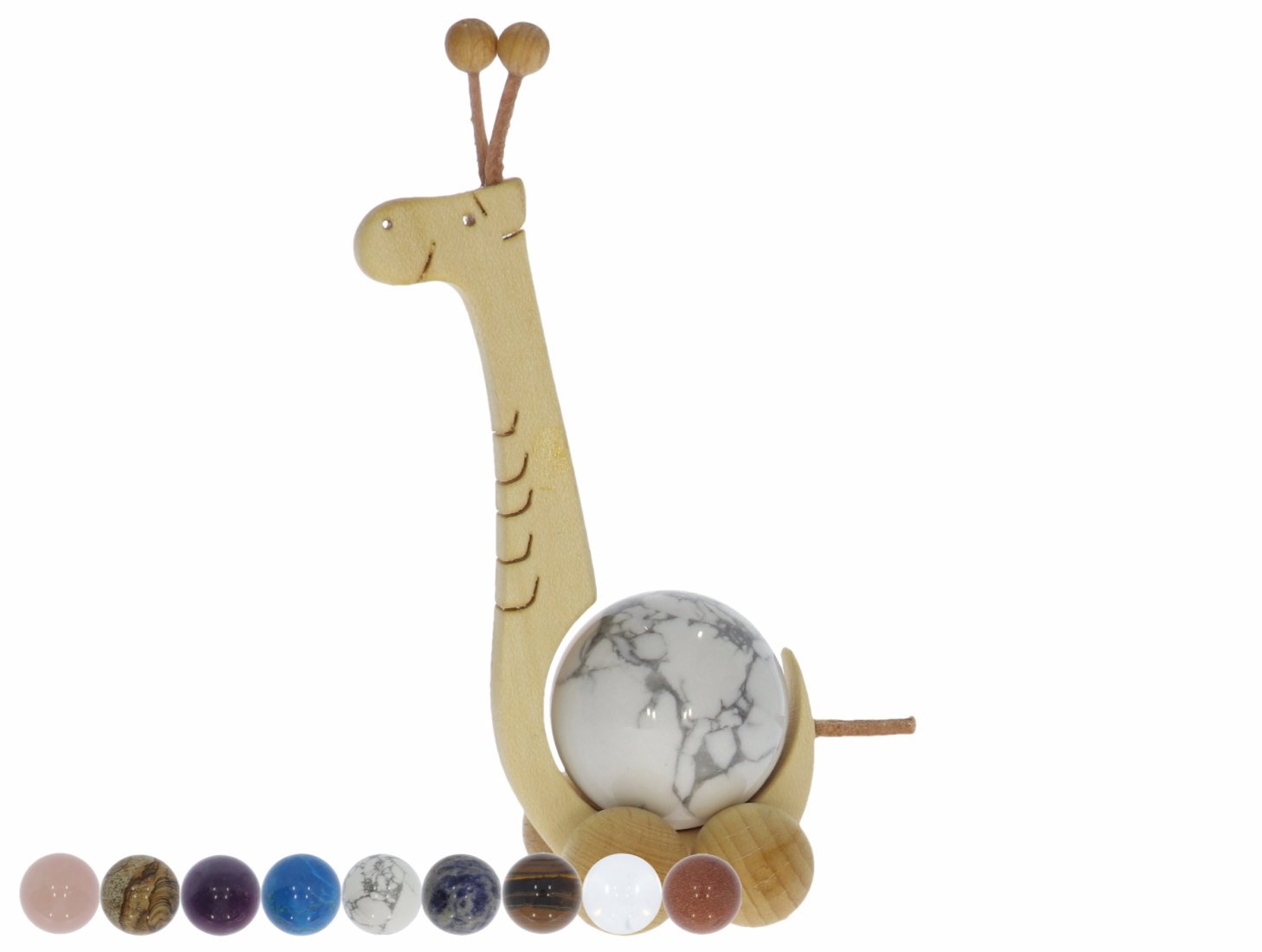 Giraffe Giraffe Edelstein Kugel 30mm - Größe 110x45x35mm - Steinsorte nach Wahl