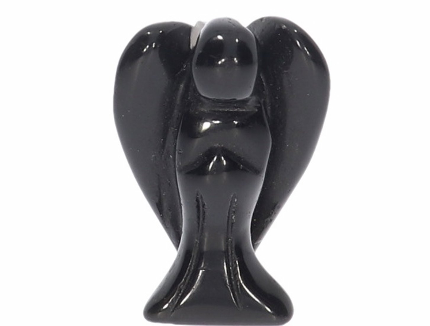Unikat Schutzengel Engel Gravur Statue Obsidian schwarz 40mm 41058
