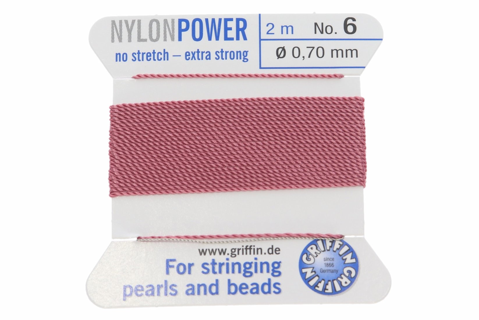 Perlseide pink - Nylon Power strong 200cm verschiedene Stärken