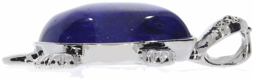 Glas blau Schildkröte Schmuck Anhänger silber farben 38x30mm  HS1442