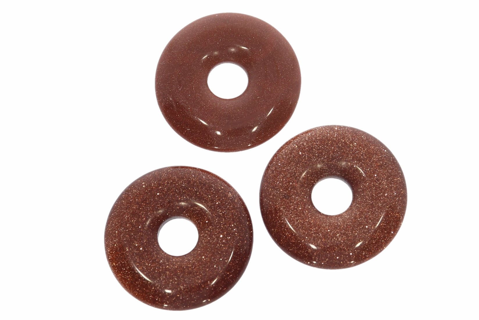 Goldfluss Donut Schmuck Anhänger 20mm & Donut Halter Silber HS1589