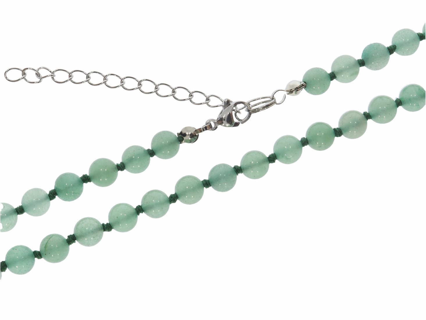 Aventurin grün Kugel Halskette silber farben 6mm/ 47-53cm Kettenverlängerung KK173