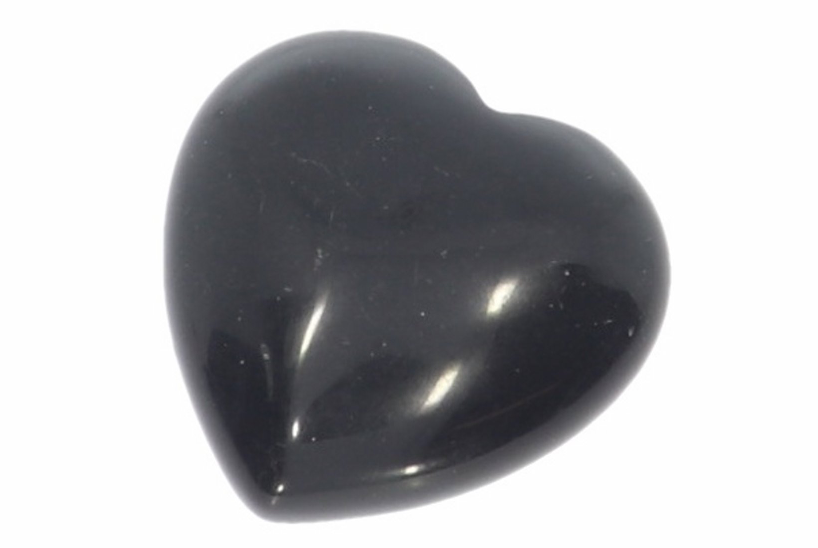 Herz aus Obsidian schwarz 25x25mm Handschmeichler Taschenstein HS445