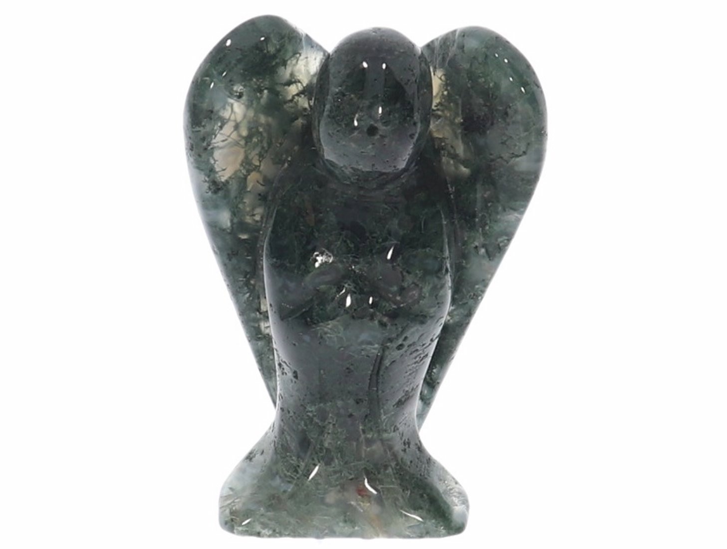 Unikat Moosachat Schutzengel Engel Gravur Statue Moos Achat 50mm - 40967