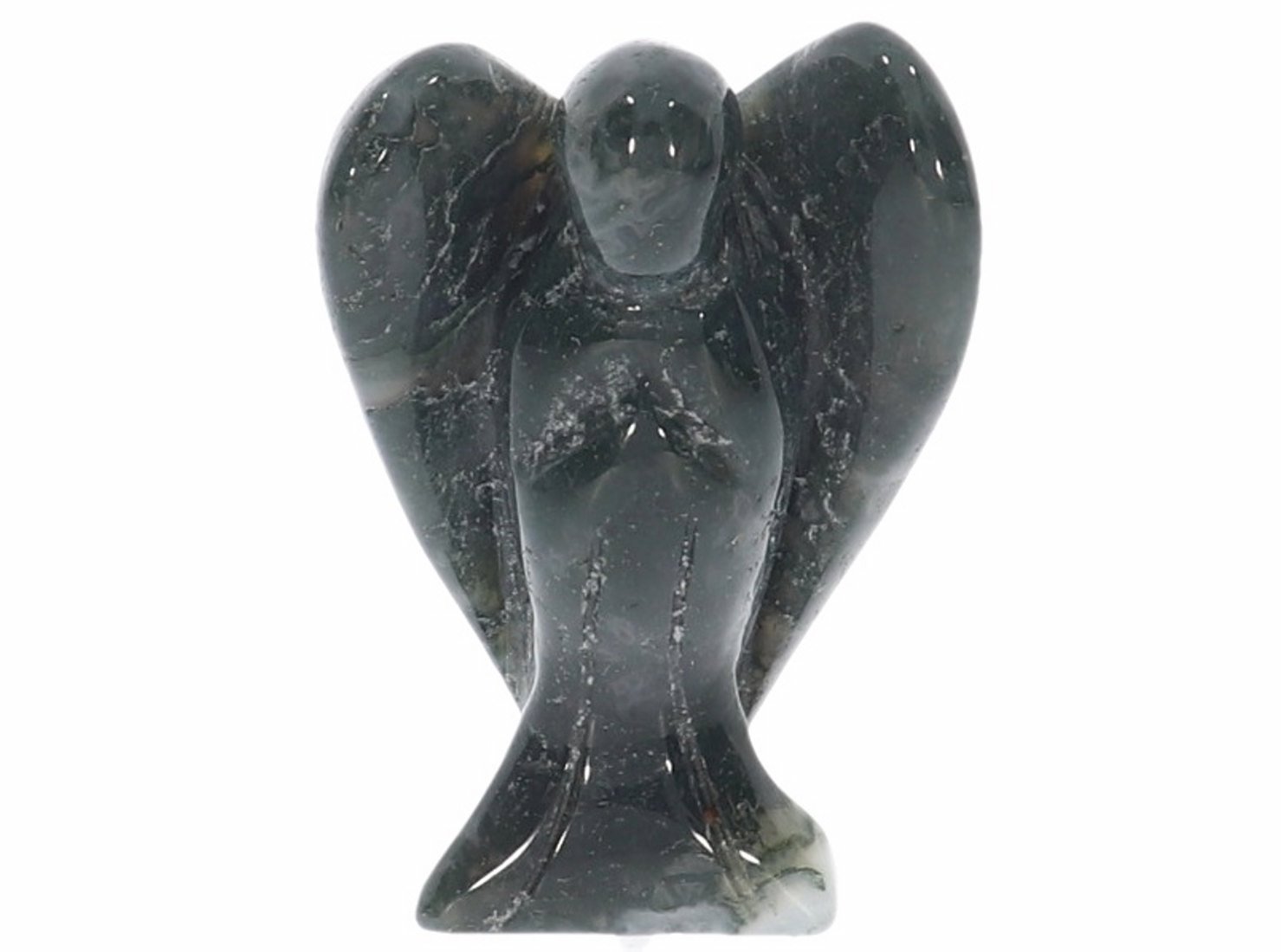 Unikat Moosachat Schutzengel Engel Gravur Statue Moos Achat 50mm - 40968