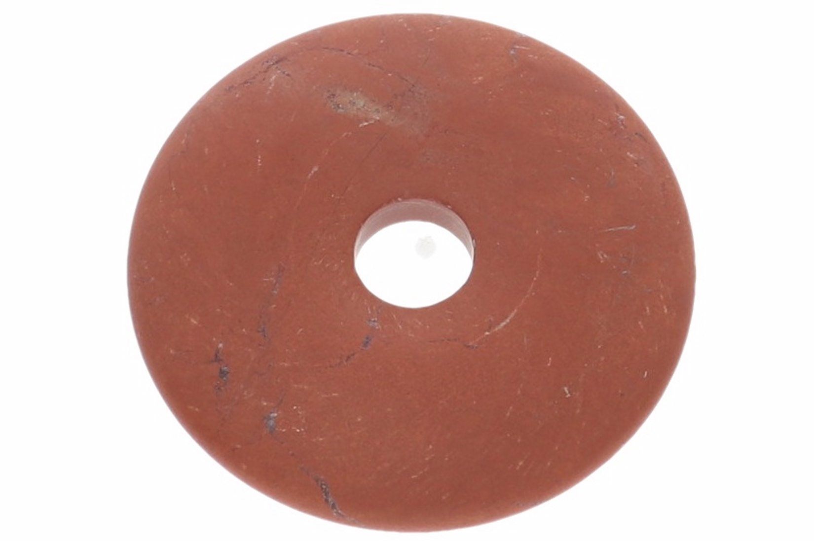 UNIKAT - Jaspis rot frozen Schmuck Edelstein Donut Anhänger 40mm 41348