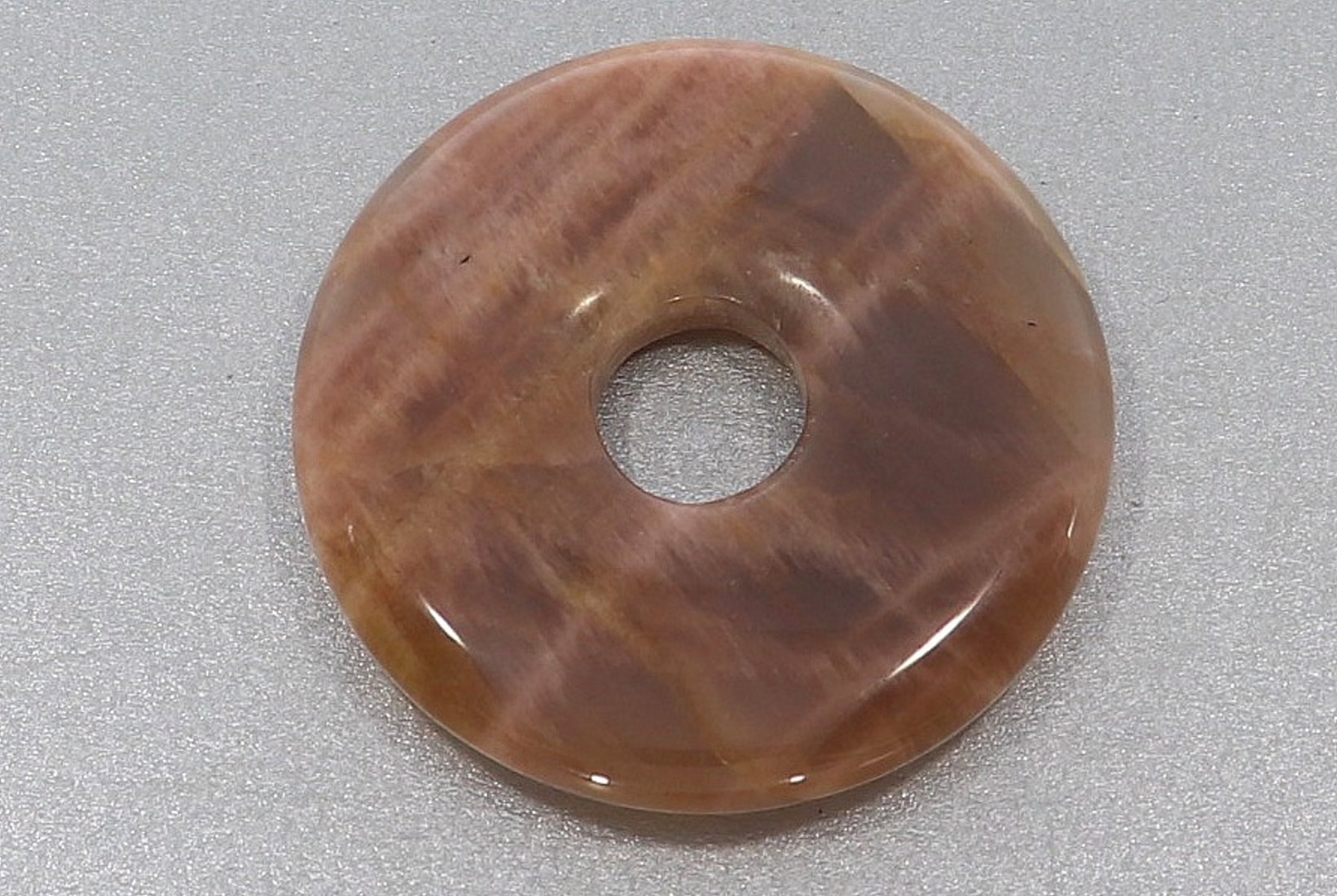UNIKAT Mondstein Donut Schmuck Mineralien Anhänger 35mm - 40653