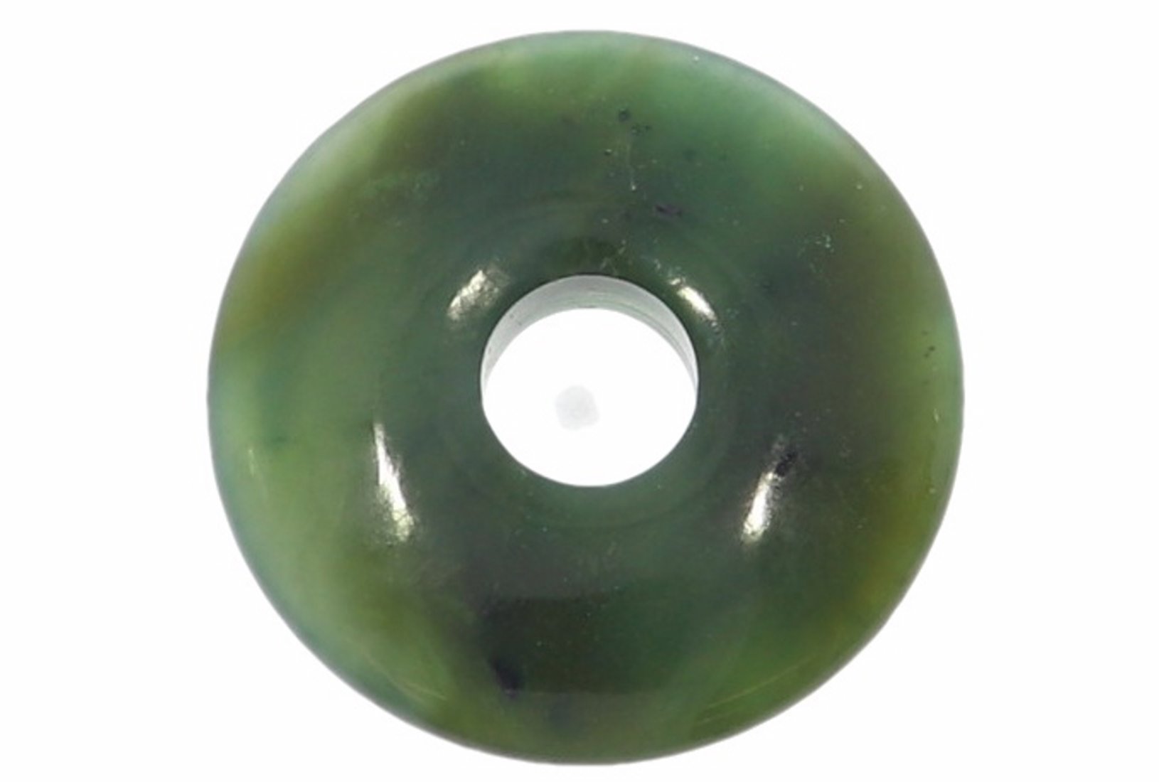UNIKAT - Nephrit Jade Schmuck Donut Anhänger  30mm - 40761
