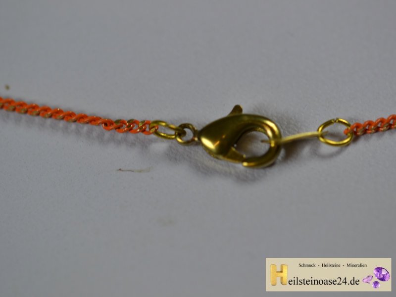 Modeschmuck Schmuck Collier Halskette orange 1.2mm 43cm mit Karabiner Verschluss 32104