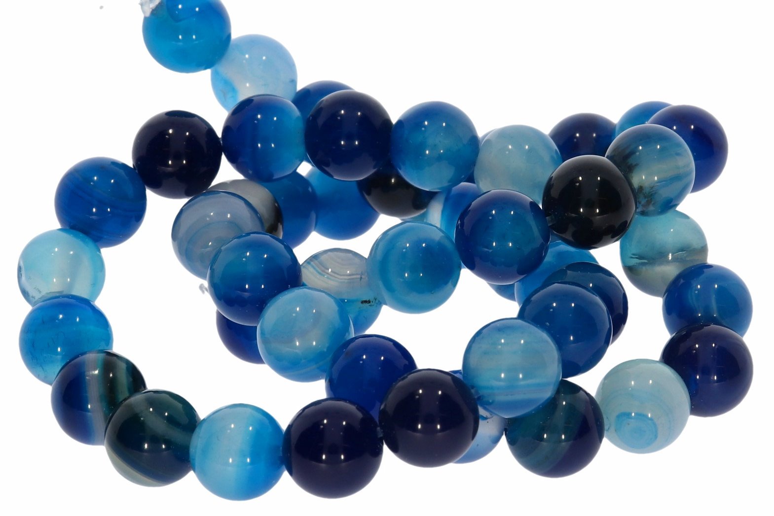8S148 - Achat blau 8mm Strang Mineralien Edelstein