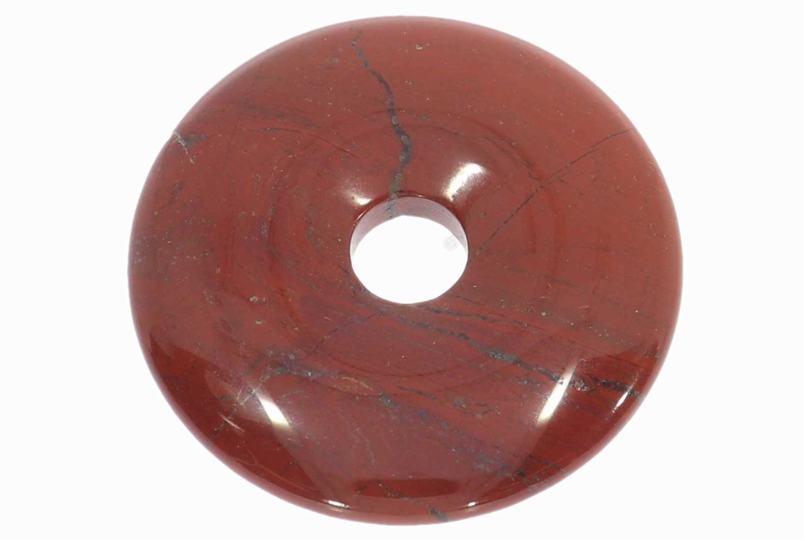 UNIKAT - Jaspis rot Schmuck Edelstein Donut Anhänger 50mm 41478