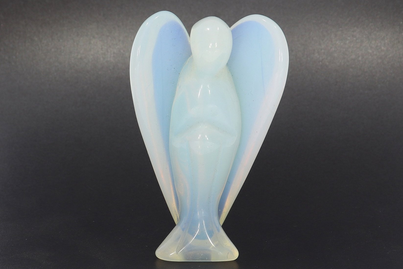 Unikat Schutzengel Engel Gravur Statue Opal glas opalith 75mm - 39678
