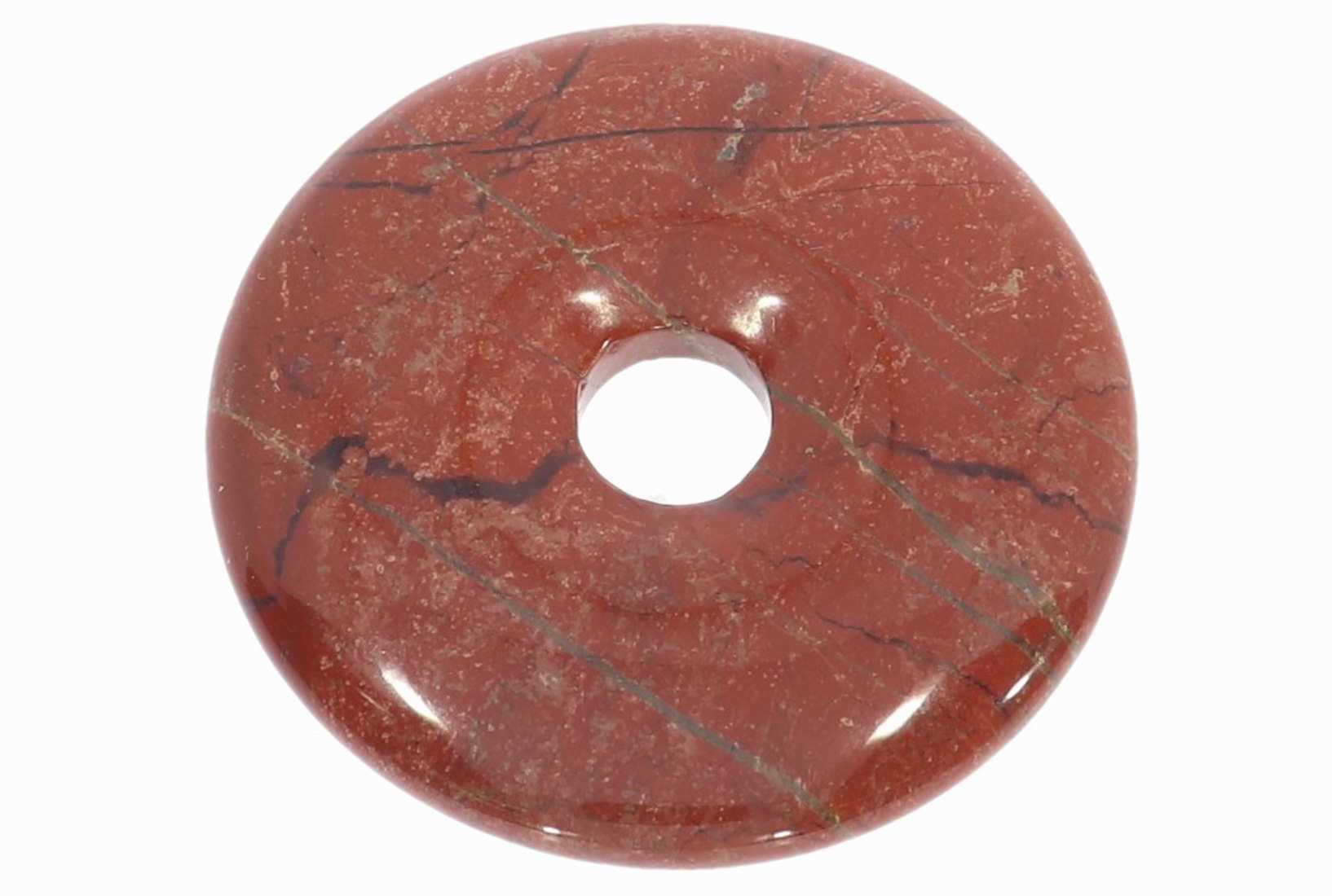 UNIKAT - Jaspis rot Schmuck Edelstein Donut Anhänger 50mm 41479