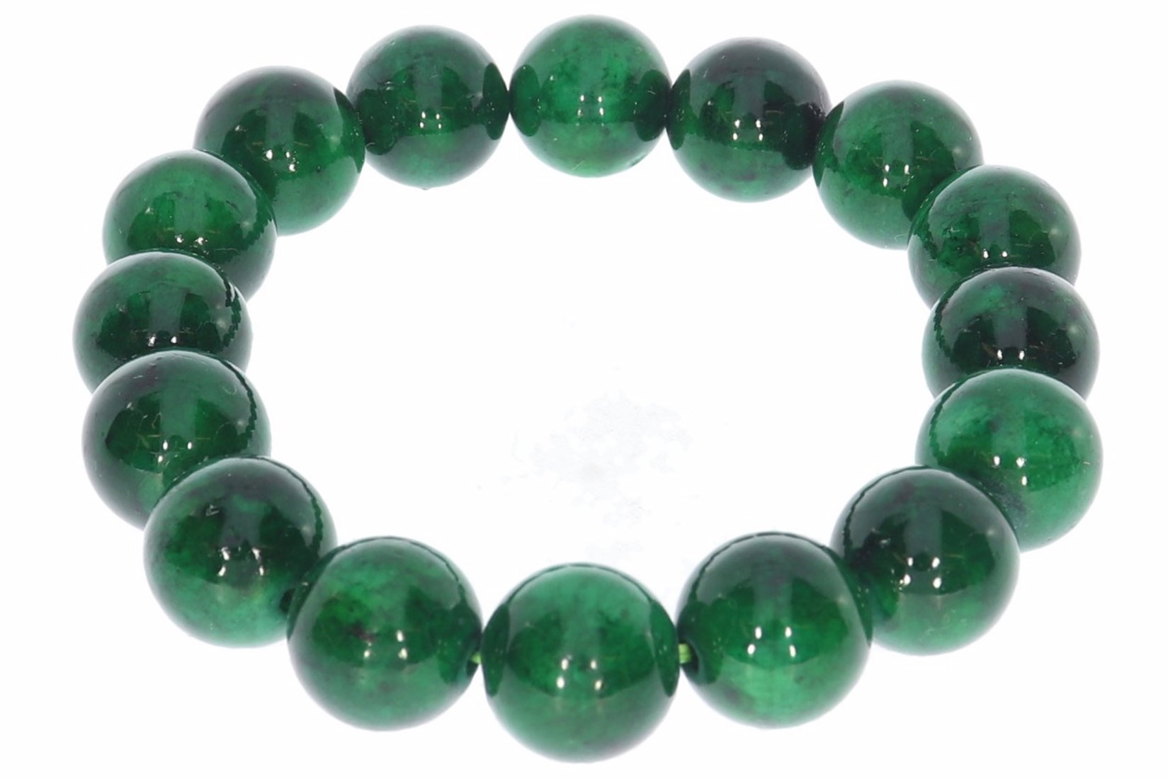 Mashan Jade grün 12mm Kugel Schmuck Edelstein Armband 12S202  - individuelle Größe